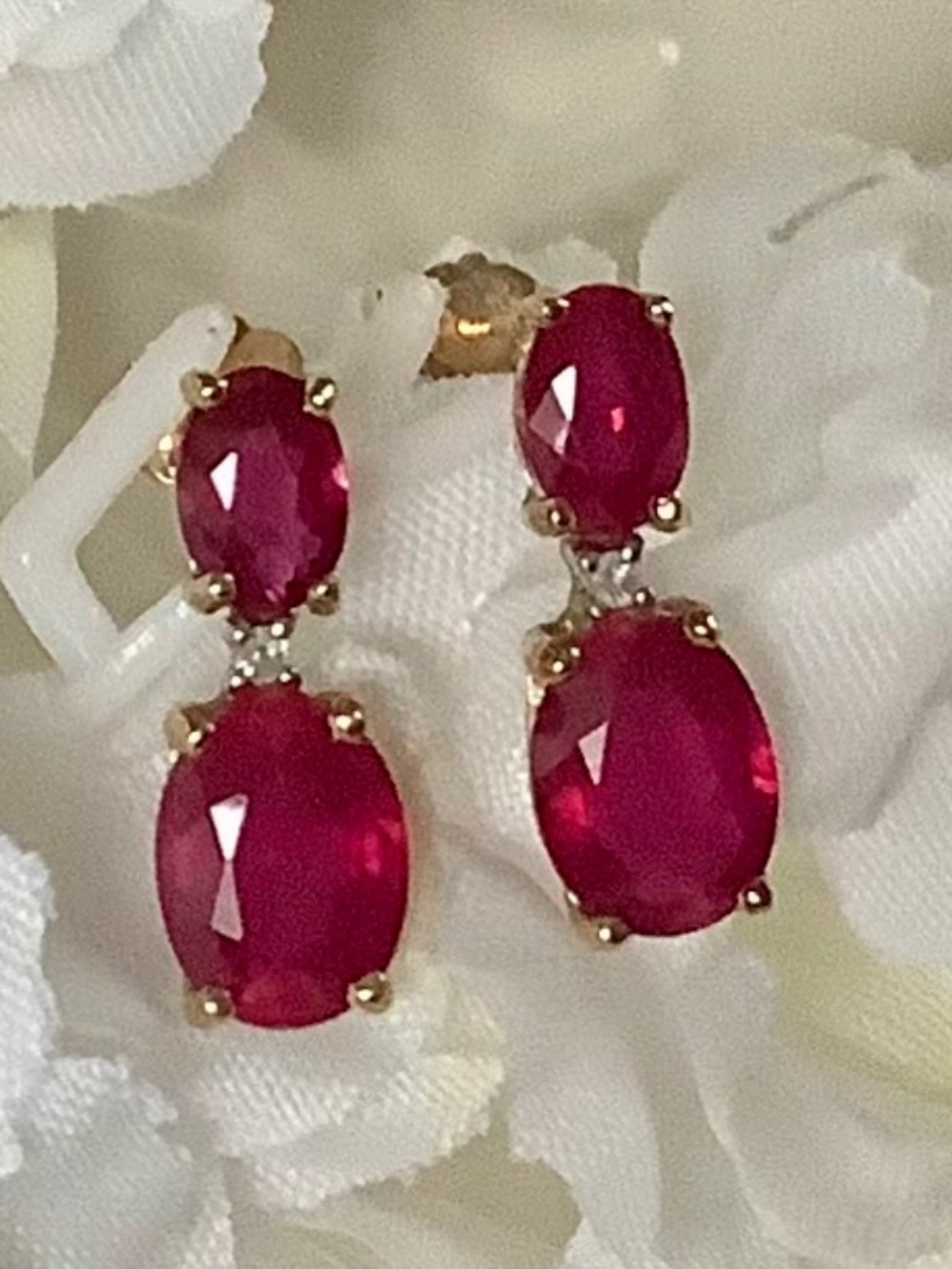 Stunning 10K Gold Rhodolite Door Knocker Earrings